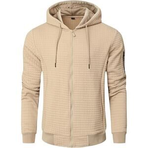 Mens Lightweight Hoodie Full Zip Sweatshirt Casual Jacket Coat size small